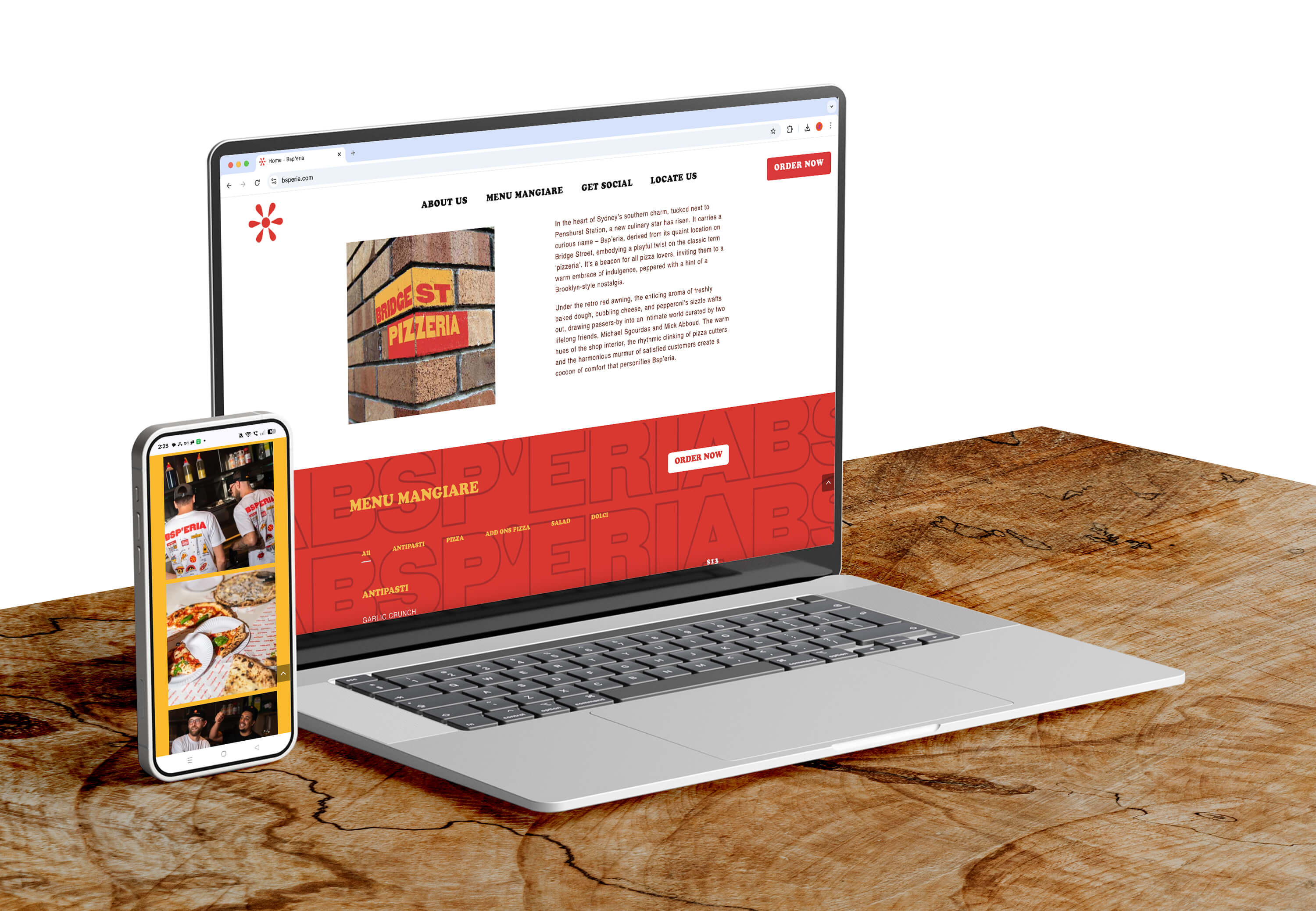 BSP'ERIA - Bridge Street Pizzeria - Website Design