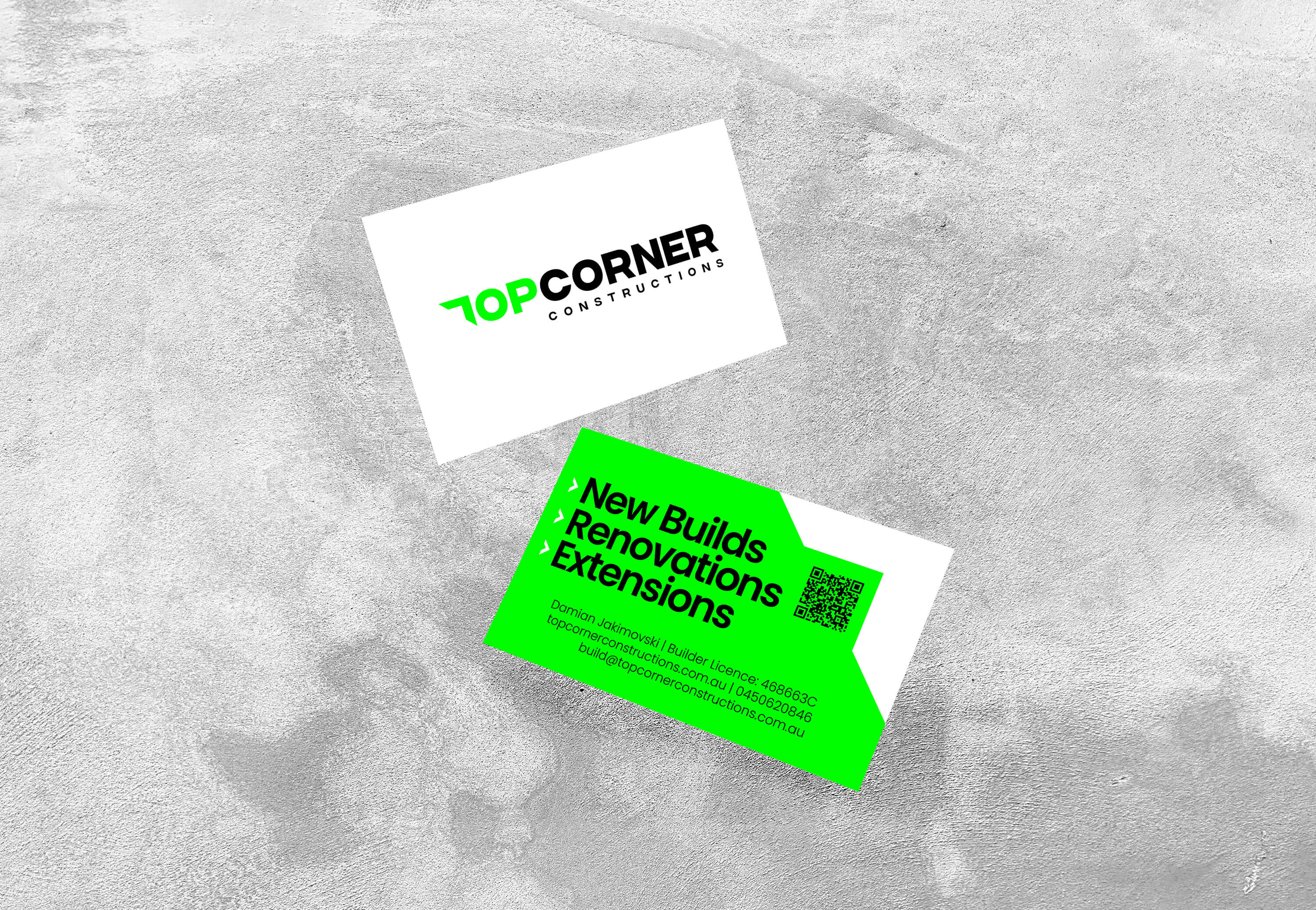 Top Corner Constructions - Business Cards